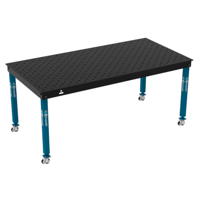 Metināšanas galds BASIC Izmērs - 2000x1000mm, Sistēma - Φ16, Kājas - uz riteņiem, Tīkls - diagonāle