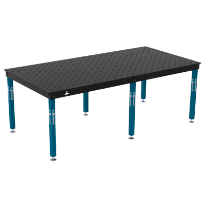 Mesa de soldadura BASIC Tamanho - 2400x1200mm, Sistema - Φ16, Pernas - Nos pés, Grelha - diagonal