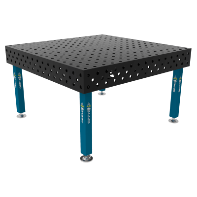 Svejsebord PLUS Gitter - 100x100mm, System - Φ28, Størrelse - 1500x1480mm, Ben - På fødderne
