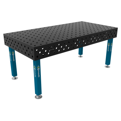 Svejsebord PLUS Gitter - 100x100mm, System - Φ28, Størrelse - 2000x1000mm, Ben - På fødderne