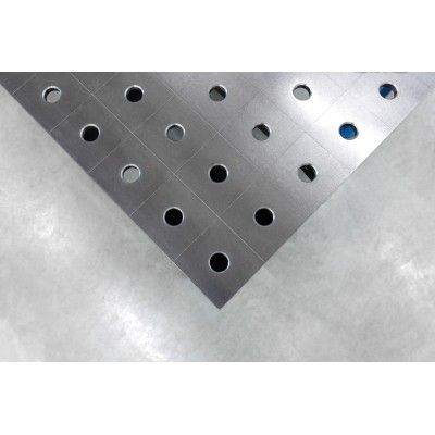 Svejsebord PLUS Gitter - 100x100mm, System - Φ28, Størrelse - 2000x1000mm