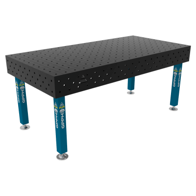 Lastafel PLUS Rooster - 100x100mm, System - Φ16, Maat - 2000x1000mm, Benen - Op voeten Lastafel PLUS Rooster - 100x100mm, System - Φ16, Maat - 2000x1000mm, Benen - Op voeten
