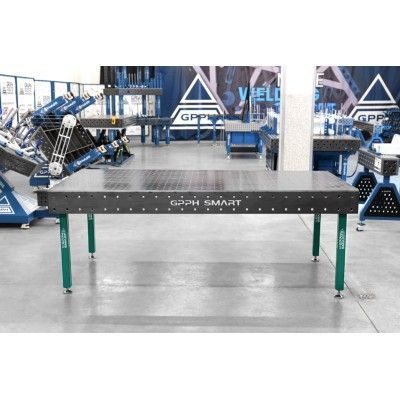 Lastafel SMART Rooster - 100x100mm, System - Φ16, Maat - 2400x1200mm, Benen - Op voeten, Dikte tafelblad - 12mm Lastafel SMART Rooster - 100x100mm, System - Φ16, Maat - 2400x1200mm, Benen - Op voeten, Dikte tafelblad - 12mm