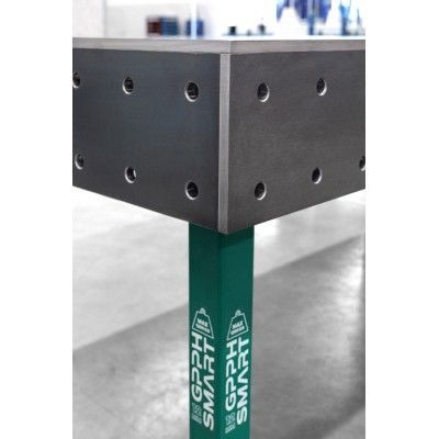 Svejsebord SMART Gitter - 100x100mm, System - Φ16, Størrelse - 2400x1200mm, Ben - På fødderne, Bordplade - 12mm