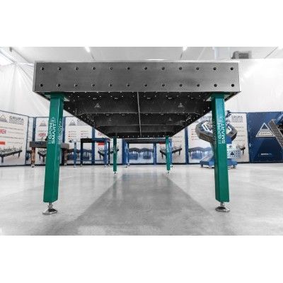 Sveisebord SMART Rutenett - 100x100mm, System - Φ16, Størrelse - 2400x1200mm, Ben - På føttene, Bordplate - 12mm Sveisebord SMART Rutenett - 100x100mm, System - Φ16, Størrelse - 2400x1200mm, Ben - På føttene, Bordplate - 12mm