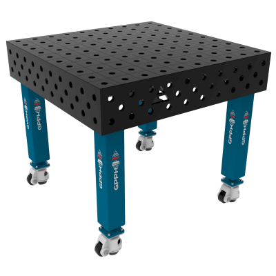 Table de soudage PRO Taille - 1000x1000mm, Grille - 100x100mm, Système - Φ28, Pieds - Sur roues