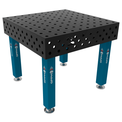 Mesa de soldadura PRO Tamaño - 1000x1000mm, Cuadrícula - 100x100mm, Sistema - Φ28, Patas - En los pies