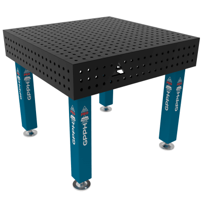 Metināšanas galds PRO Izmērs - 1000x1000mm, Tīkls - 50x50mm, Sistēma - Φ16, Kājas - uz pēdām