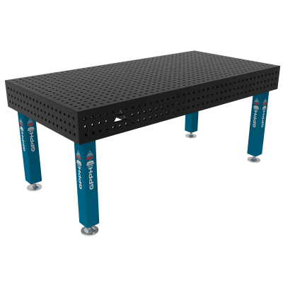Lastafel PRO Rooster - 50x50mm, System - Φ16, Maat - 2000x1000mm, Benen - Op voeten