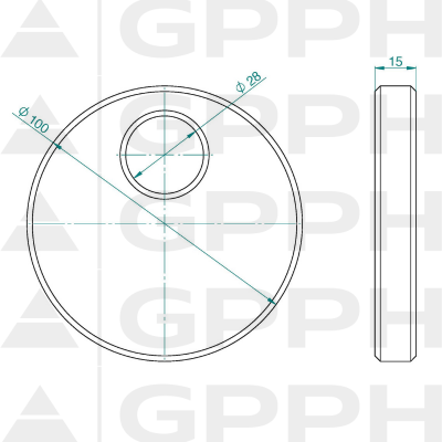 Eccentric stop φ100, Système - Φ28, Série - PRO schéma technique Eccentric stop φ100, Système - Φ28, Série - PRO schéma technique