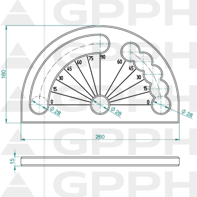 Gradskiva, System - Φ28, Series - PRO technical drawing Gradskiva, System - Φ28, Series - PRO technical drawing