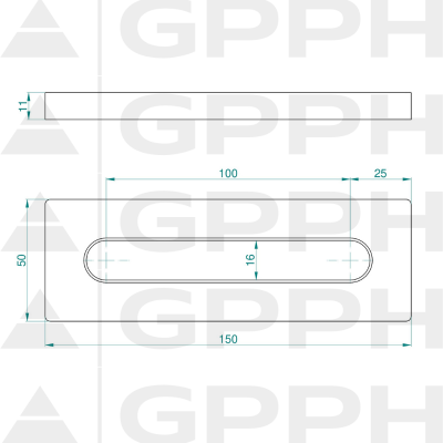 Stop 150, System - Φ16, Serie - PLUS teknisk tegning