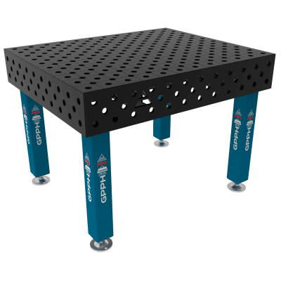 Suvirinimo stalas PRO Tinklelis - diagonalinisinis, Sistema- Φ28, Dydis - 1200x1200mm, Kojos - ant pėdų