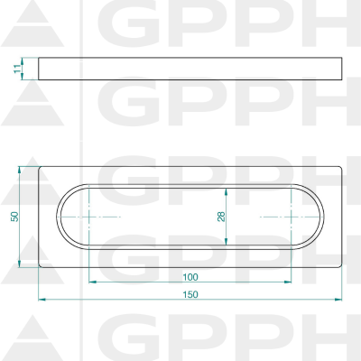 Stopp 150, System - Φ28, Serie - PLUS teknisk tegning Stopp 150, System - Φ28, Serie - PLUS teknisk tegning