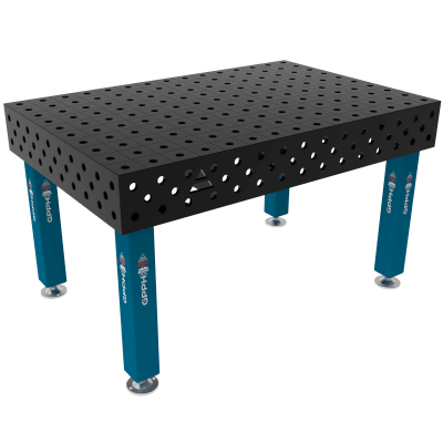 Mesa de soldadura PRO Cuadrícula - 100x100mm, Sistema - Φ28, Tamaño - 1500x1000mm, Patas - En los pies