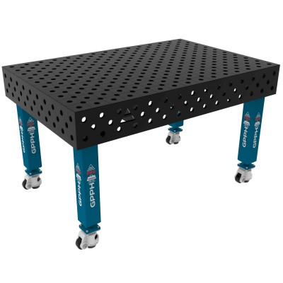 Kaynak masası PRO Sistem - Φ28, Boyut - 1500x1000mm, Bacaklar - Tekerlekli, Izgara - diyagonal