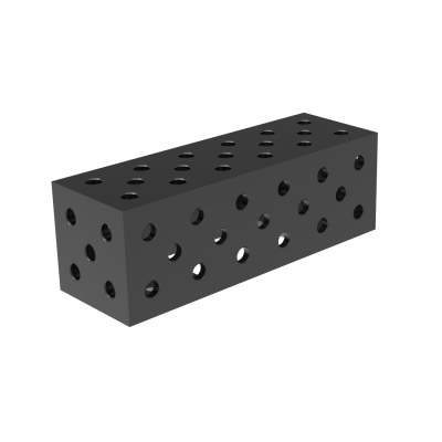 Svejseforbindelsesblok 600x200x200mm, Gitter - diagonal, System - Φ28