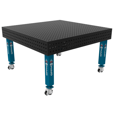 Table de soudage PRO Grille - 50x50mm, Système - Φ16, Taille - 1500x1480mm, Pieds - Sur roues