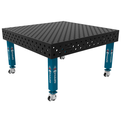 Mesa de soldadura PRO Sistema - Φ28, Tamanho - 1500x1480mm, Pernas - Sobre rodas, Grelha - diagonal
