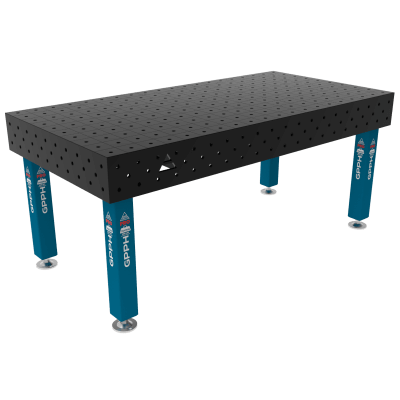 Mesa de soldadura PRO Grelha - 100x100mm, Sistema - Φ16, Tamanho - 2000x1000mm, Pernas - Nos pés