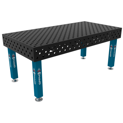 Mesa de soldadura PRO Sistema - Φ28, Tamanho - 2000x1000mm, Pernas - Nos pés, Grelha - diagonal