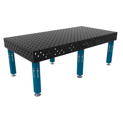 Mesa de soldadura PRO Cuadrícula - 100x100mm, Sistema - Φ28, Tamaño - 2400x1200mm, Patas - En los pies