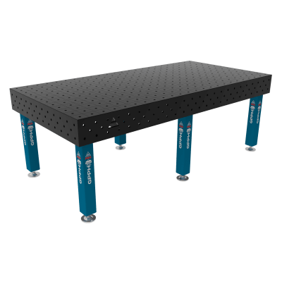 Kaynak masası PRO Izgara - 100x100mm, Sistem - Φ16, Boyut - 2400x1200mm, Bacaklar - Ayaklarda