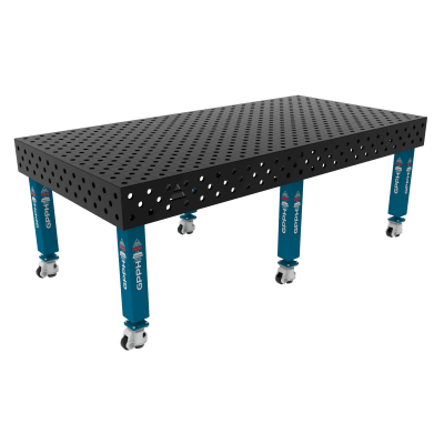 Kaynak masası PRO Sistem - Φ28, Boyut - 2400x1200mm, Bacaklar - Tekerlekli, Izgara - diyagonal