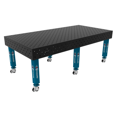 Lastafel PRO System - Φ16, Maat - 2400x1200mm, Poten - Op wielen, Rooster - diagonaal