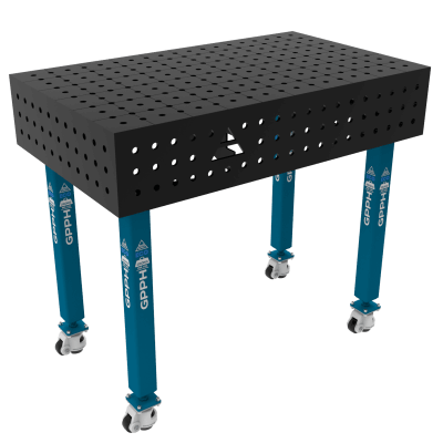 Metināšanas galds ECO Izmērs - 1000x600mm, Tīkls - 50x50mm, Sistēma - Φ16, Kājas - uz riteņiem