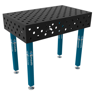 Mesa de soldadura ECO Tamanho - 1000x600mm, Grelha - diagonal, Sistema - Φ28, Pernas - Nos pés