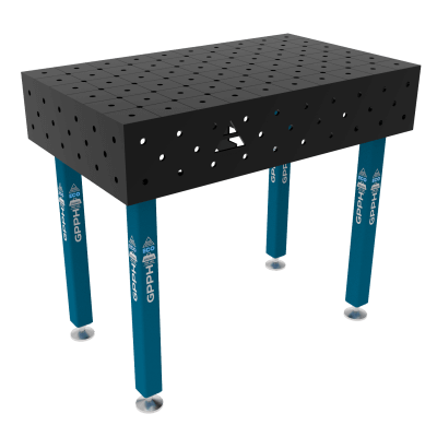 Lastafel ECO Maat - 1000x600mm, Rooster - diagonaal, System - Φ16, Benen - Op voeten