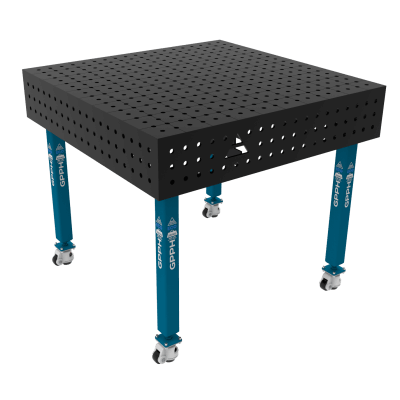 Metināšanas galds ECO Izmērs - 1000x1000mm, Tīkls - 50x50mm, Sistēma - Φ16, Kājas - uz riteņiem