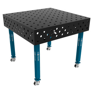Welding table ECO Size - 1000x1000mm, Grid - 100x100mm, System - Φ28, Legs - On wheels
