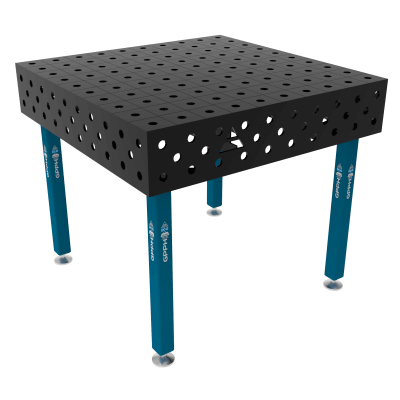 Schweißtisch ECO Größe- 1000x1000mm, Raster - 100x100mm, System - Φ28, Beine – an den Füßen