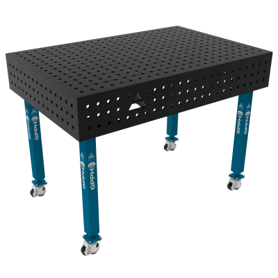 Table de soudage ECO Taille - 1200x800mm, Grille - 50x50mm, Système - Φ16, Pieds - Sur roues
