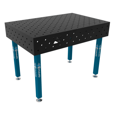 Sveisebord ECO Størrelse - 1200x800mm, Rutenett - diagonal, System - Φ16, Ben - På føttene