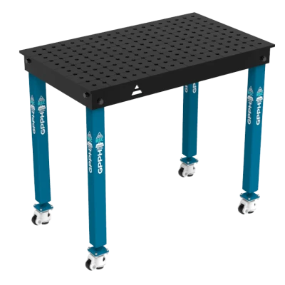 Sveisebord BASIC Størrelse - 1000x600mm, Rutenett - 50x50mm, System - Φ16, Ben - På hjul