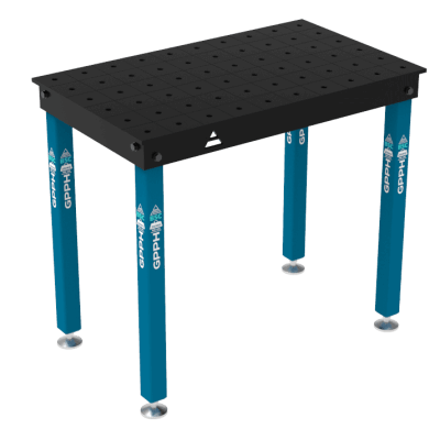 Mesa de soldadura BASIC Tamanho - 1000x600mm, Grelha - 100x100mm, Sistema - Φ16, Pernas - Nos pés