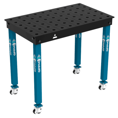 Sveisebord BASIC Størrelse - 1000x600mm, Rutenett - 100x100mm, System - Φ28, Ben - På hjul