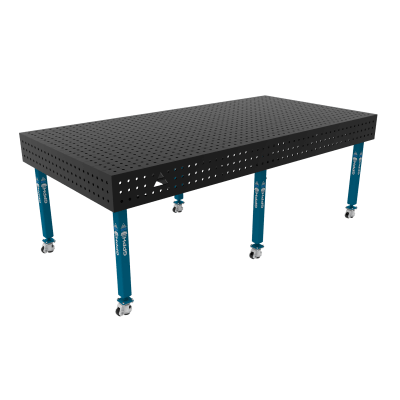 Welding table ECO Size - 2400x1200mm, Grid - 50x50mm, System - Φ16, Legs - On wheels