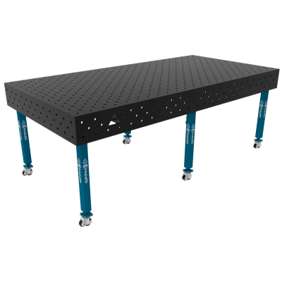 Lastafel ECO Maat - 2400x1200mm, Rooster - diagonaal, System - Φ16, Poten - Op wielen