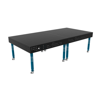 Mesa de soldadura ECO Tamanho - 3000x1480mm, Grelha - 50x50mm, Sistema - Φ16, Pernas - Sobre rodas