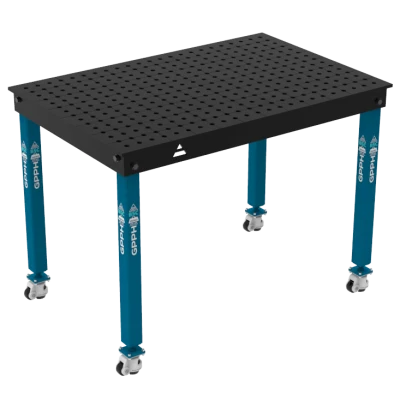 Metināšanas galds BASIC Izmērs - 1200x800mm, Tīkls - 50x50mm, Sistēma - Φ16, Kājas - uz riteņiem
