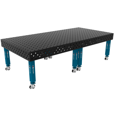 Welding table PRO Size - 3000x1480mm, Grid - 100x100mm, System - Φ28, Legs - On wheels
