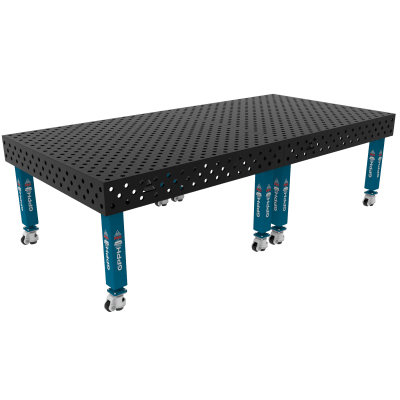 Kaynak masası PRO Boyut - 3000x1480mm, Izgara - diyagonal, Sistem - Φ28, Bacaklar - Tekerlekli