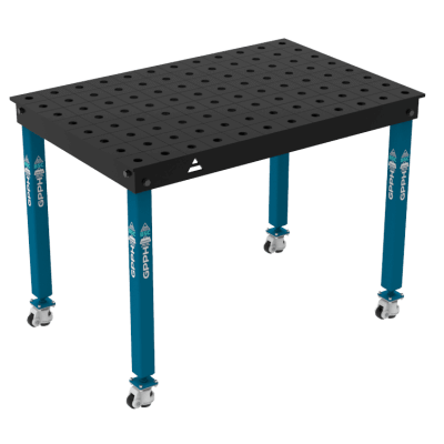 Lastafel BASIC Maat - 1200x800mm, Rooster - 100x100mm, System - Φ28, Poten - Op wielen