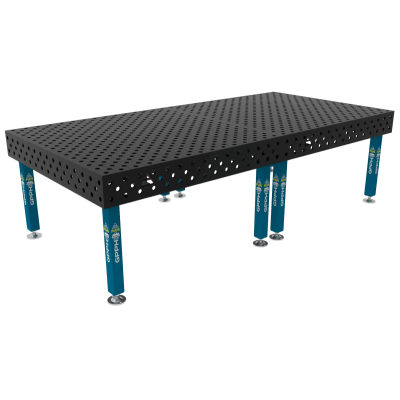Svejsebord PLUS Størrelse - 3000x1480mm, Gitter - diagonal, System - Φ28, Ben - På fødderne
