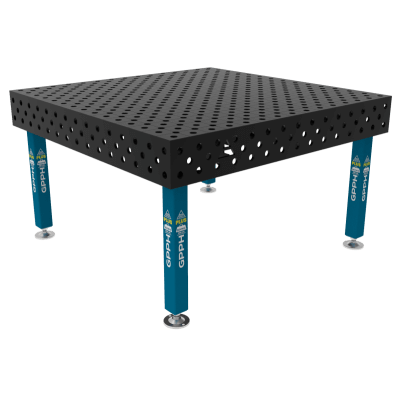 Metināšanas galds PLUS Izmērs - 1500x1480mm, Tīkls - diagonāle, Sistēma - Φ28, Kājas - uz pēdām