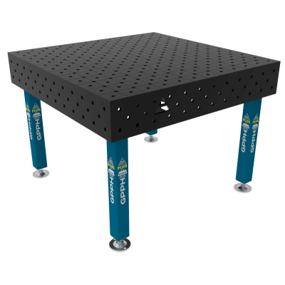 Table de soudage PLUS Taille - 1200x1200mm, Grille - diagonale, Système - Φ16, Pattes - Sur les pieds